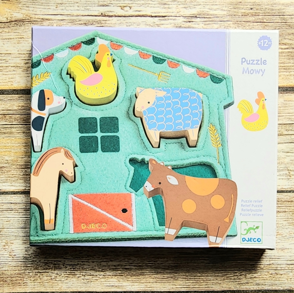 Djeco Felted Wooden Puzzle Mowy